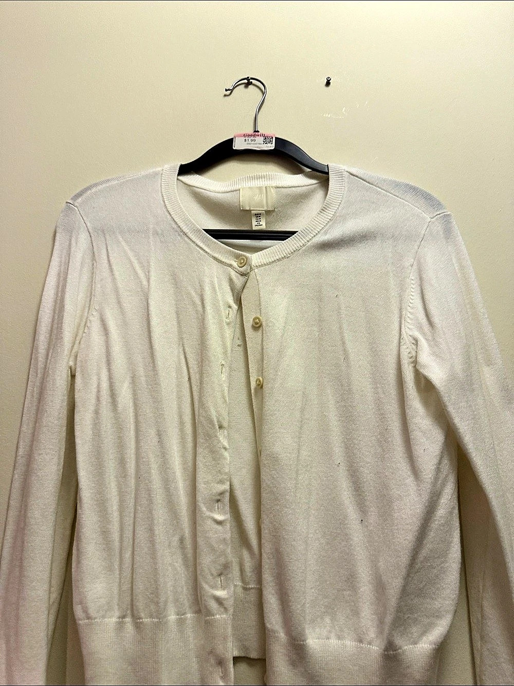 H&M Women's Cardigan in Cream Size Medium
